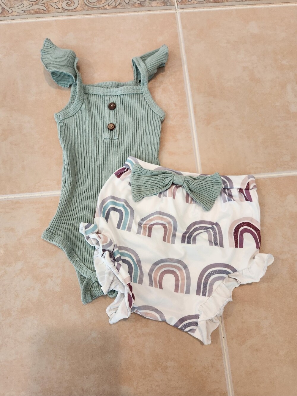 9-12 Months Girls Rainbow Outfit